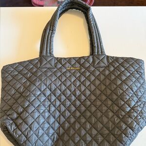 MZ Wallace Gray Quilted Tote Bag Metro Med